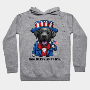 Black Labrador Retriever Dog Bless America Hoodie